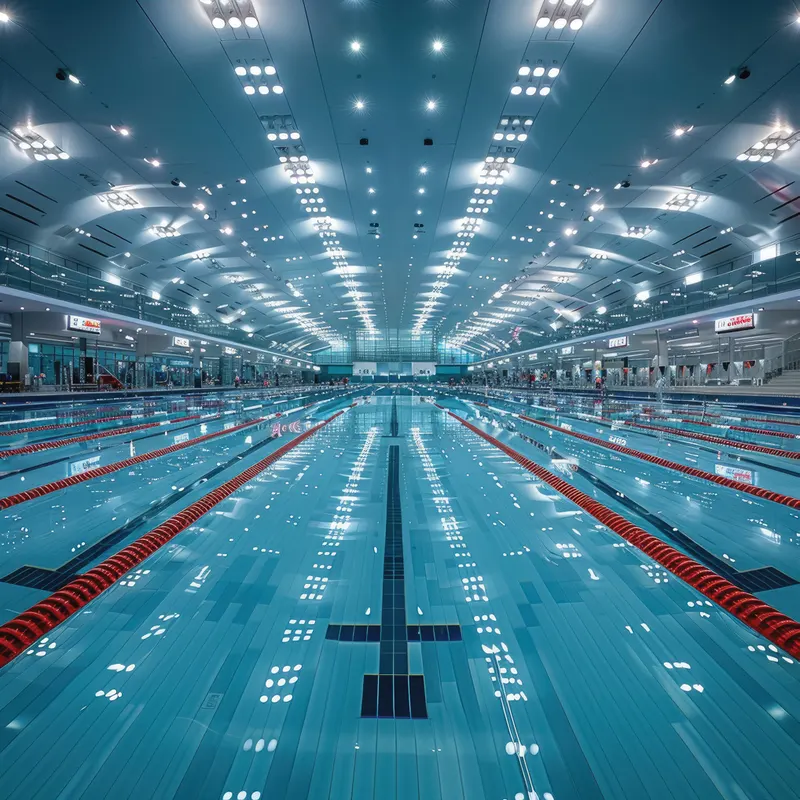Competition pool under a glazed roof